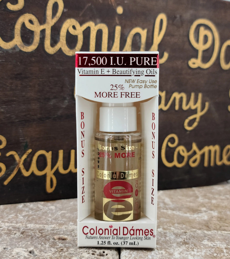 Vitamin E Oil 17,500 I.U. (W/Beautifying Oil) 1.25 fl. Oz. - Colonial Colonial Dames Vitamin E Oil 17,500 I.U. (W/Beautifying Oil) 1.25 fl. Oz. - Colonial Colonial Dames